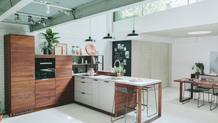 massivholz kueche industrial modern holz weiss braun